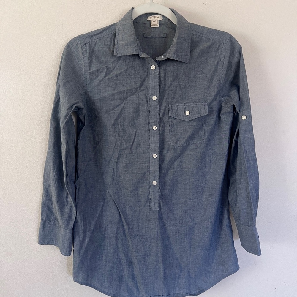 J. Crew Blue Casual Button Down Shirt with Long Sleeves 310